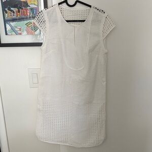 J. Crew White Eyelet Short-Sleeve Dress